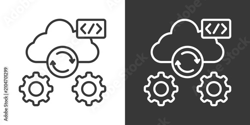 Fotografía Continuous Deployment Icon Set Vector Collection Isolated In Black And White