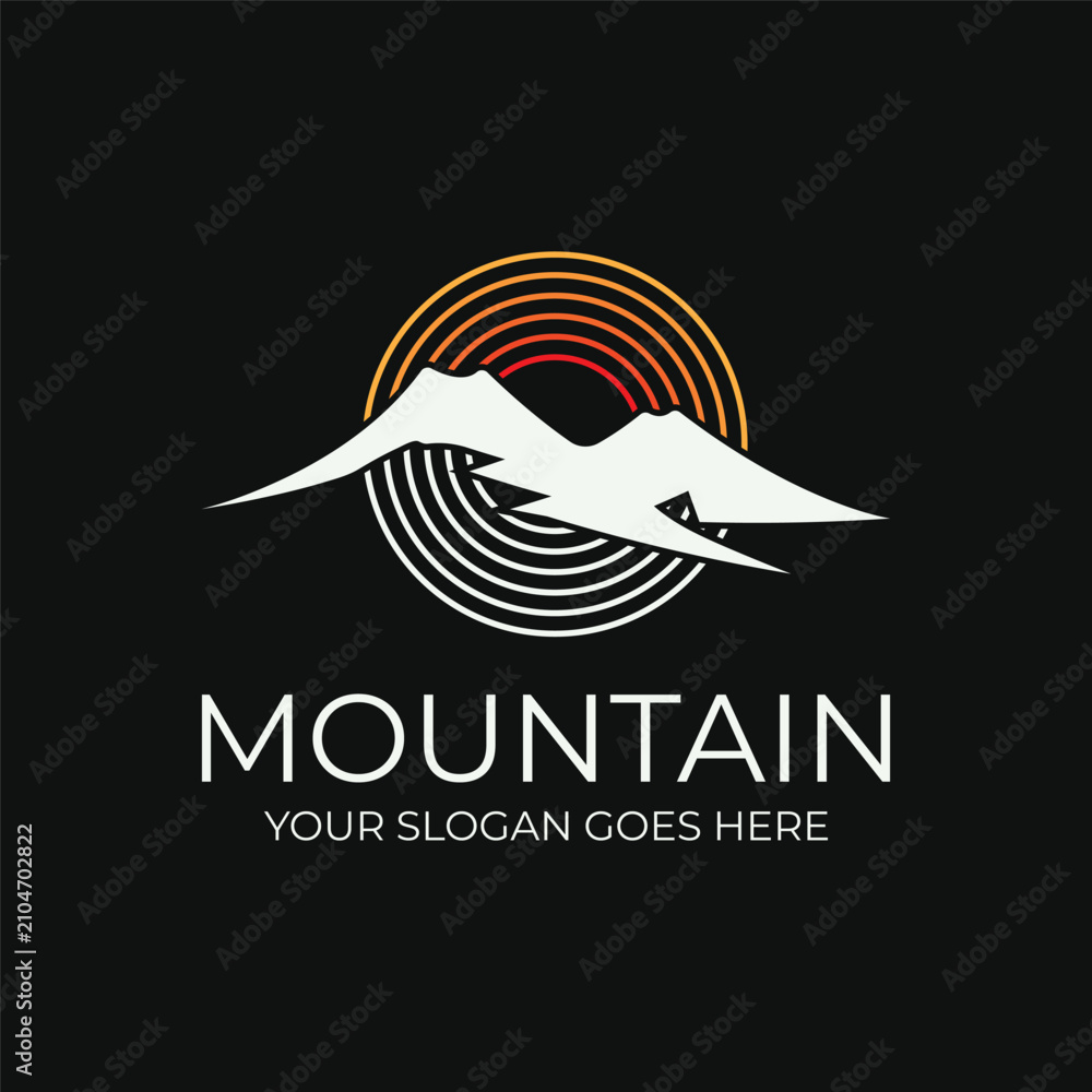 Naklejka premium Mountain logo vector illustrations design icon template