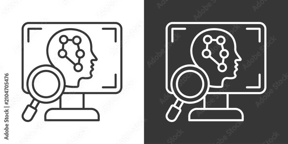 Fototapeta premium Visual Recognition Icon Set Vector Collection Isolated In Black And White