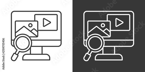Content Discovery Icon Set Vector Collection Isolated In Black And White