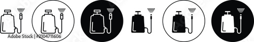 Pressure sprayer icon minimal drawings set