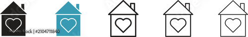 Shelter icon minimal drawings set