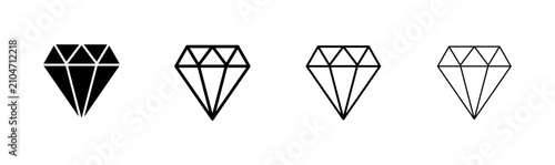 Obraz na płótnie Diamond icon logo design. diamond gems sign and symbol