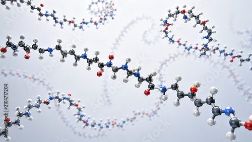 Molecular Structure on White Background | DNA and Chemical Bond Science Visualization | Biotechnology and Organic Chemistry Concept