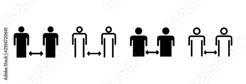 Bild auf Leinwand Social distance icon symbol for apps and websites