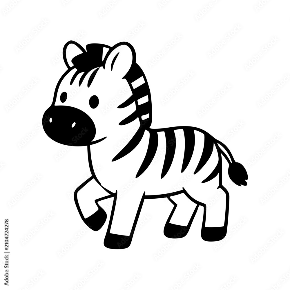 Obraz premium cartoon zebra walking