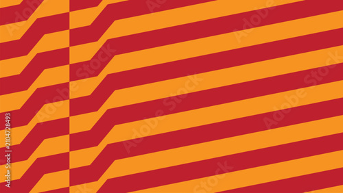 Dynamic orange and red diagonal stripe pattern with abstract angular distortions. Great for sports branding, advertising, posters, and energetic visual projects.