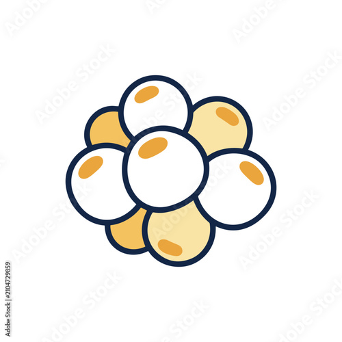 Tableau sur toile Fat Cell Cluster Icon Containing adipose cells, body fat, obesity, and outline illustration