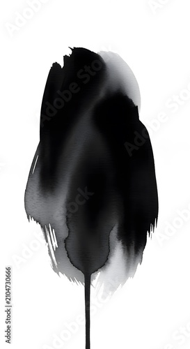 Abstract ink blot design black white gradient illustration artistic concept