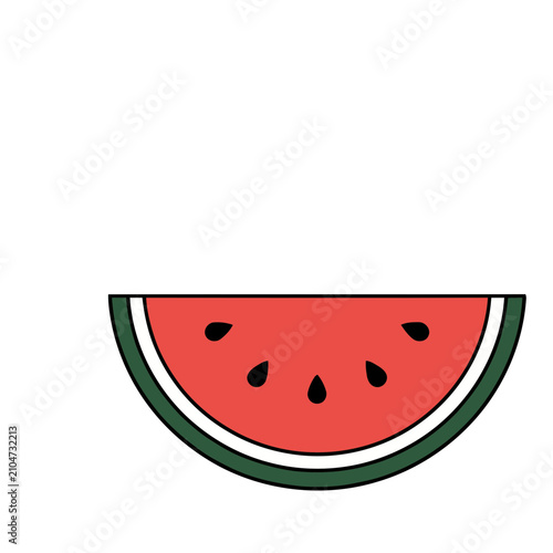 Watermelon slice with seeds