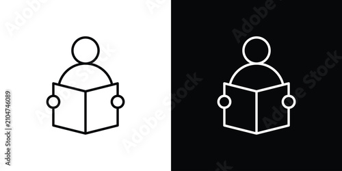 Photos Book open reader icon minimal logos pack. EPS10