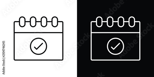 Fotografía Calendar check icon minimal logos pack. EPS10