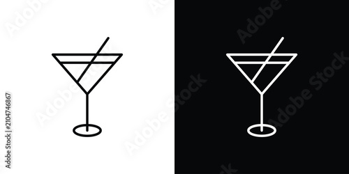 Cocktail icon minimal logos pack. EPS10
