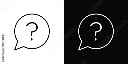 Cuadro en lienzo Interrogation icon minimal logos pack. EPS10