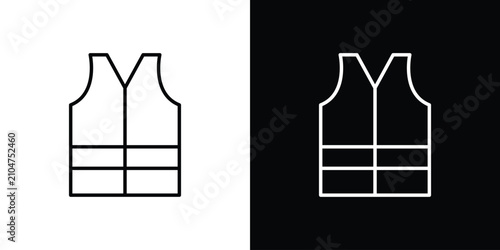Quadro su tela Safety vest icon minimal logos pack. EPS10