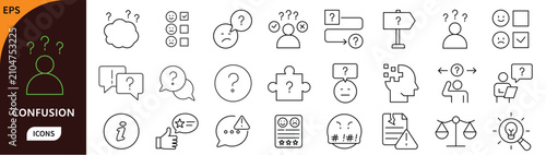 Bild auf Leinwand Confusion icon set