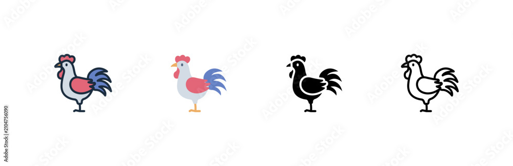 Obraz premium French rooster icon. Coq gaulois bird. Culture national and identity. Farm animal and pride.