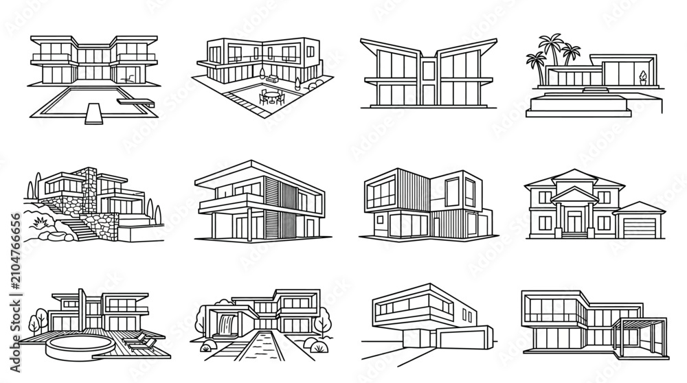 Obraz premium Modern house architectural designs.