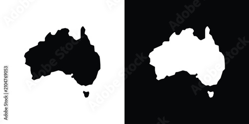 Cuadro en lienzo Australia map icon outline pictogram series