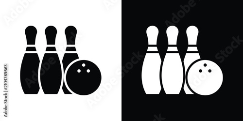 Canvastavla Bowling icon outline pictogram series