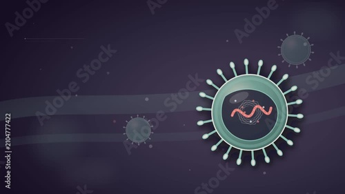 Virus cell particles scientific medical animation