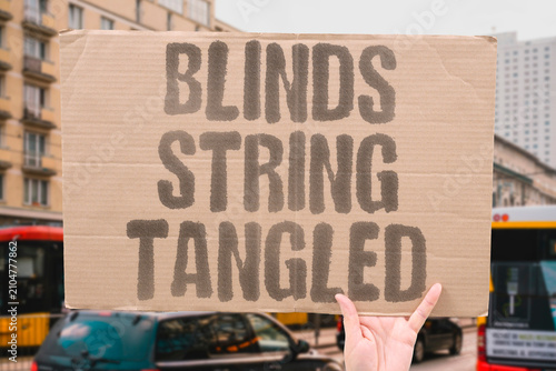 Canvastavla "Blinds String Tangled" Cords got twisted and caught