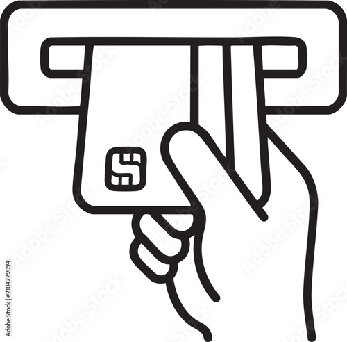 Fotografie icon, banking, dollar, bank, payment, atm, debit, cash, app, set, business, pay,