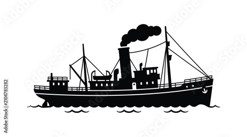Photography ship silhouette on white background boat vessel marine watercraft transport sea