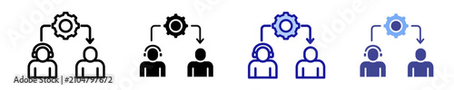Team Collaboration Icon Set Multiple Style Collection