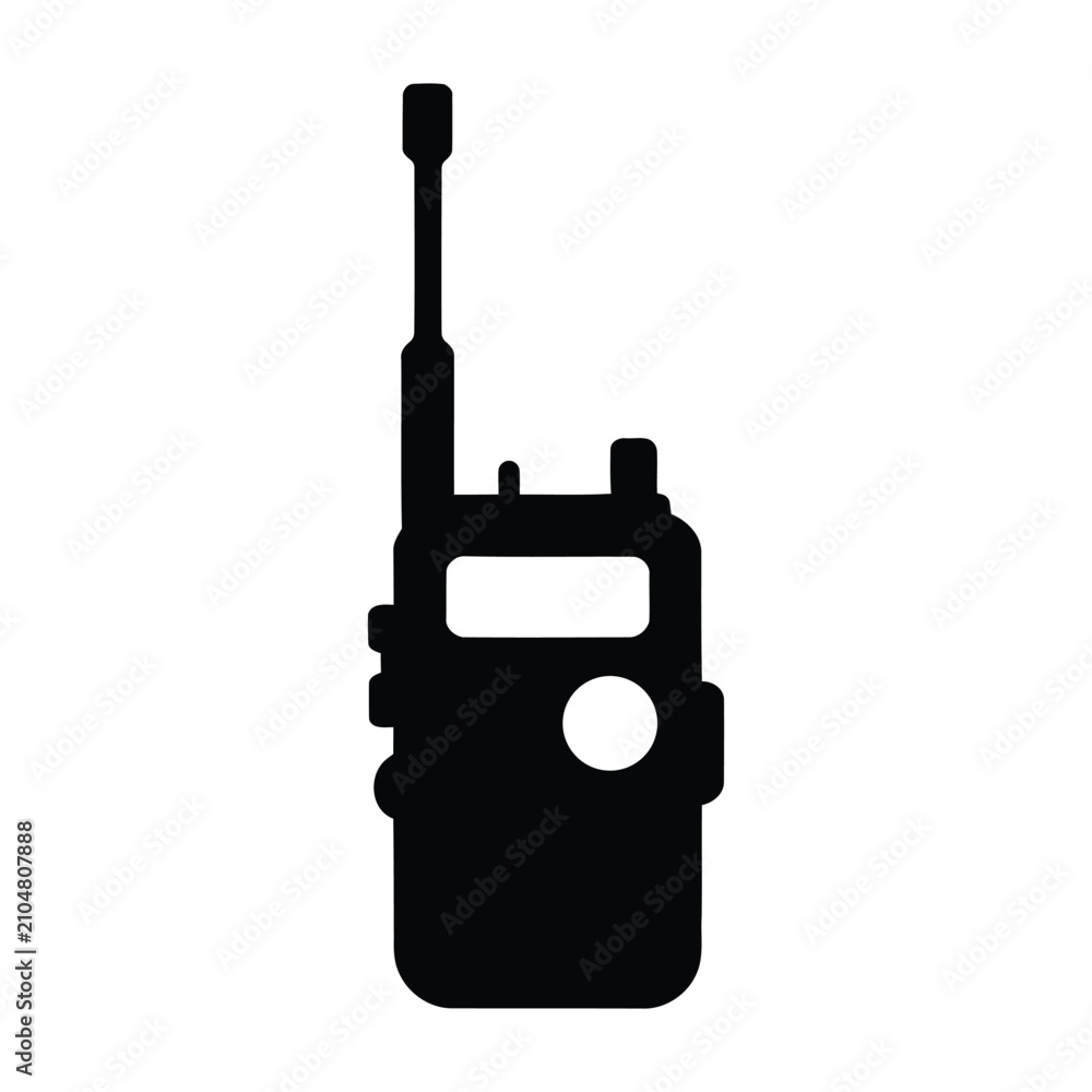 Fototapeta premium Walkie talkie radio icon, communication device, portable transceiver symbol.