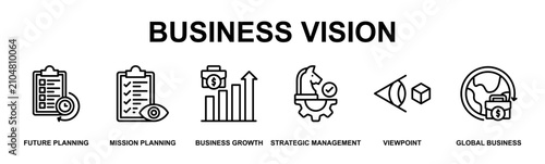 Cuadro en lienzo Business Vision Banner Web Outline Icon Vector Illustration Concept for Business