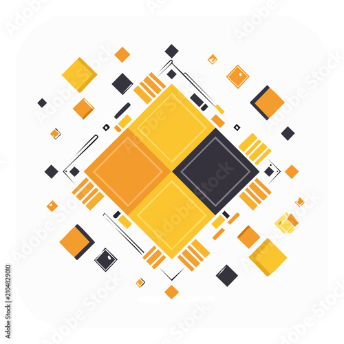 Abstract geometric pattern with squares and diamonds