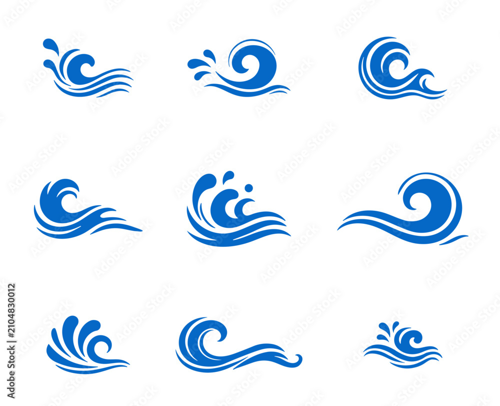 Naklejka premium water droplets, drop, splash and wave design elements