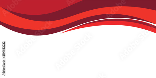 Abstract Red Waves Background Vector Illustration Dynamic Corporate Header Design