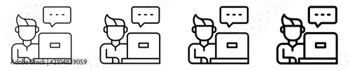 Photos Distance Learning  Icon Set Different Style Collection