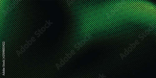 Abstract green halftone dots pattern vector background for cybersecurity banner, matrix tech poster, and pop art design