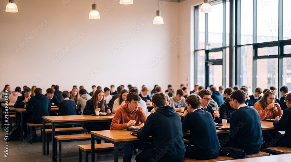 Obraz premium School Cafeteria - Student Social Learning Space
