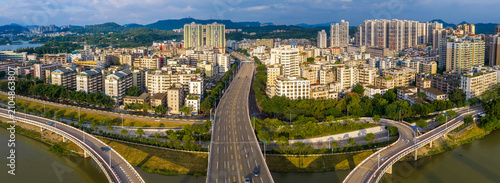Aerial View of Huizhou City at Morning, Guangdong Province, China
