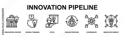 Cuadro en lienzo Innovation Pipeline Banner Web Outline Icon Vector Illustration Concept for Busi