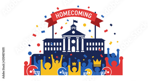 Colorful Homecoming Celebration Graphic Design.