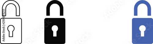 Lock Icon vector illustration featuring password security symbol for secure access privacy authentication account protection and cybersecurity interface design