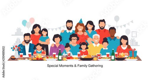 Diverse Family Members Gathered Together Smiling.
