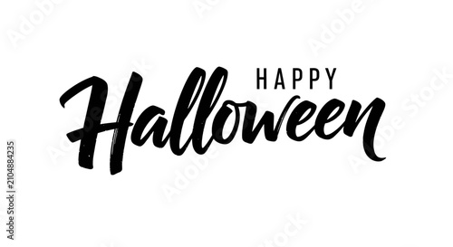Schilderij op canvas Festive and spooky Halloween vector illustration featuring carved jack-o'-lantern pumpkins, flying bats, and ghostly figures on a clean background for holiday graphic design and decor