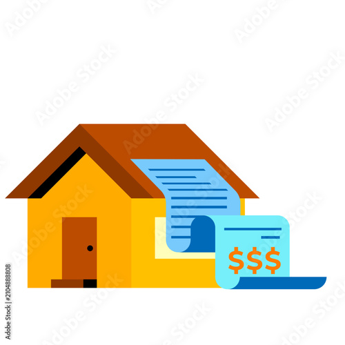 Illustration of Real Estate Agreement and Property Loan Paper