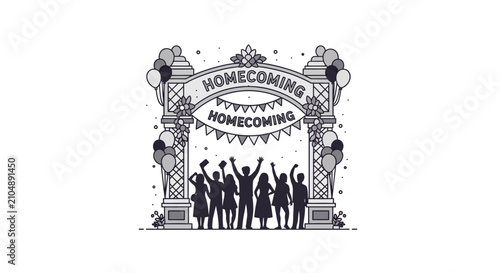 Group of people celebrating homecoming night.