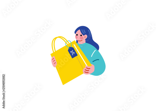 Photography 買い物をうる女性のイラスト