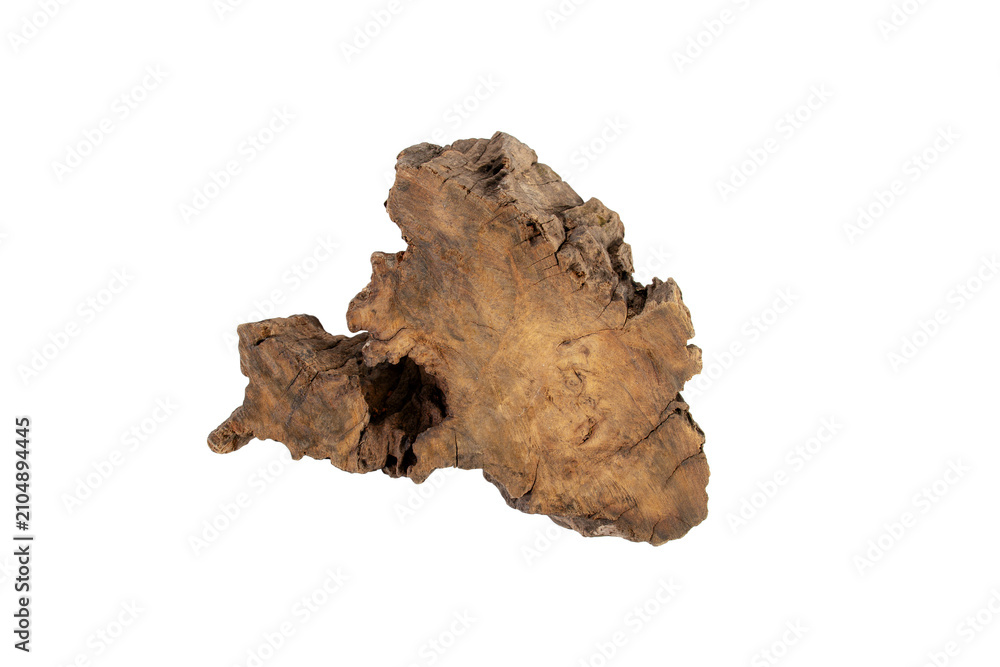 Fototapeta premium Piece of old wood isolated on transparent background.