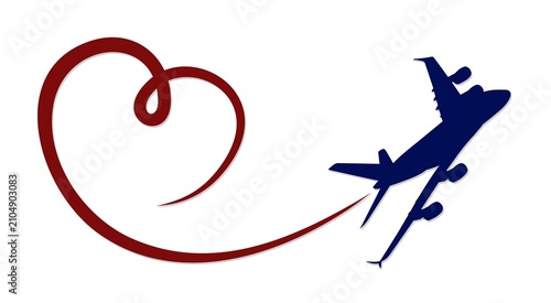 Passenger liner symbol with a heart.