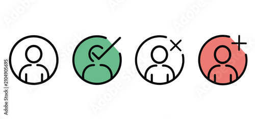 Photos Four diverse voting ballot options with checkmark and cross