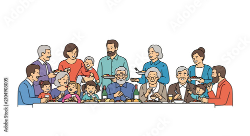 Multi Generational Family Sitting Together.
